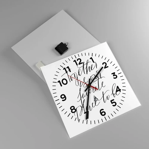 Wall clock - Clock on glass - Do You Also Feel This? - 40x40 cm