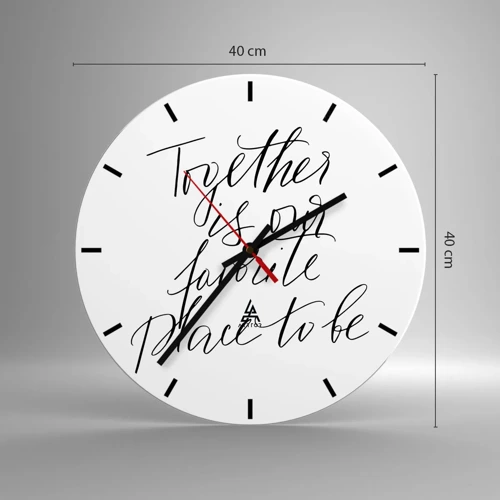 Wall clock - Clock on glass - Do You Also Feel This? - 40x40 cm