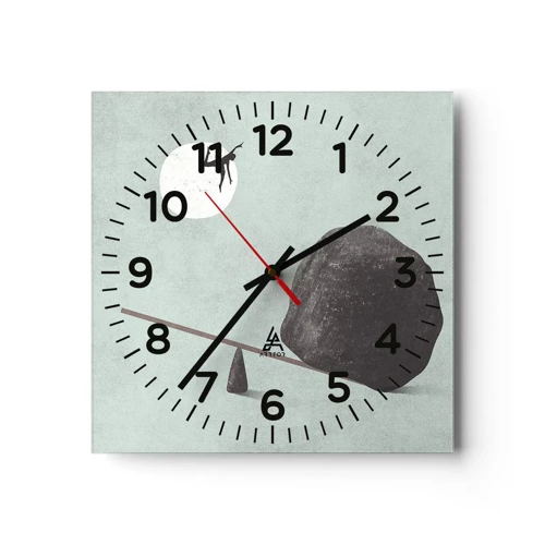 Wall clock - Clock on glass - Dream Come True - 30x30 cm