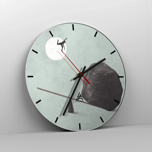 Wall clock - Clock on glass - Dream Come True - 30x30 cm