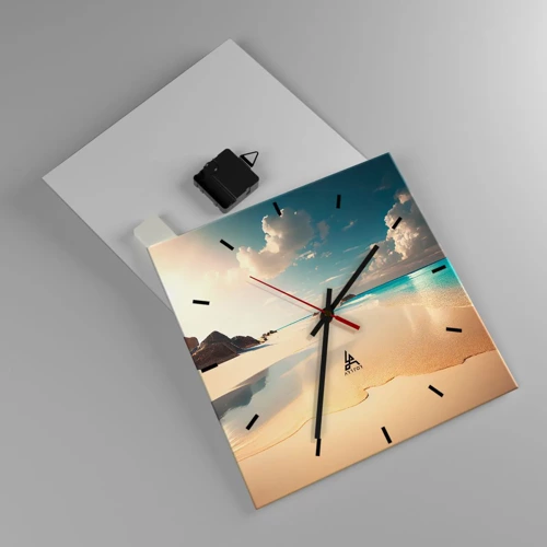 Wall clock - Clock on glass - Dream Day - 30x30 cm