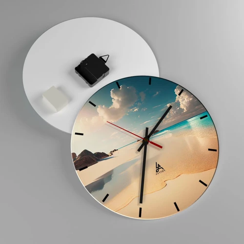 Wall clock - Clock on glass - Dream Day - 30x30 cm