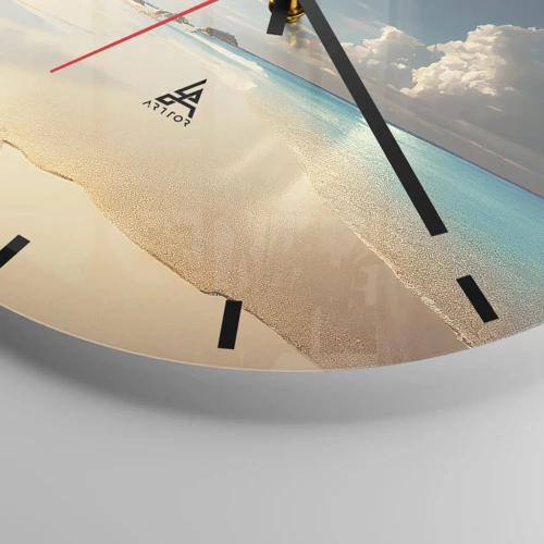 Wall clock - Clock on glass - Dream Day - 30x30 cm