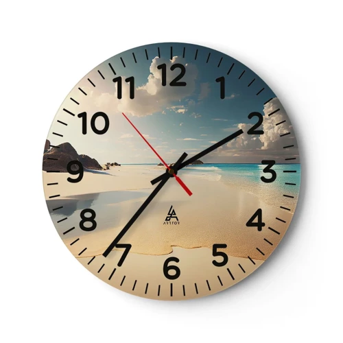 Wall clock - Clock on glass - Dream Day - 30x30 cm