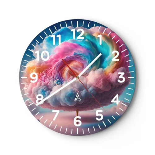 Wall clock - Clock on glass - Dream of a Funfair - 30x30 cm