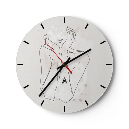 Wall clock - Clock on glass - Dreamful Moment - 30x30 cm