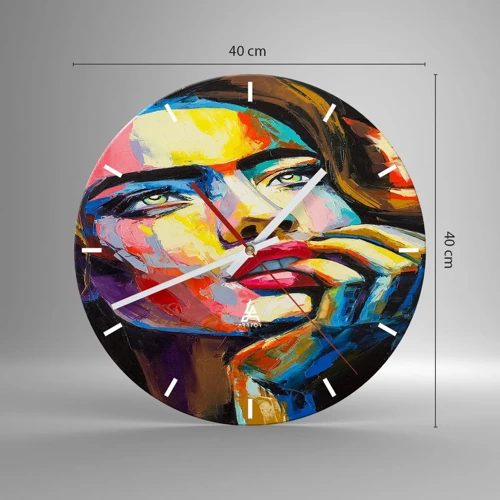 Wall clock - Clock on glass - Dreams Like Birds Flying in the Sky - 40x40 cm