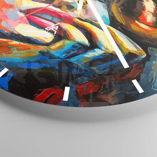 Wall clock - Clock on glass - Dreams Like Birds Flying in the Sky - 40x40 cm