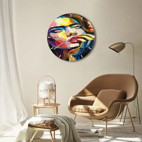 Wall clock - Clock on glass - Dreams Like Birds Flying in the Sky - 40x40 cm