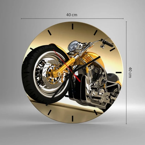 Wall clock - Clock on glass - Dreams of Strength and Speed - 40x40 cm