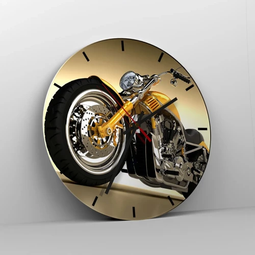 Wall clock - Clock on glass - Dreams of Strength and Speed - 40x40 cm