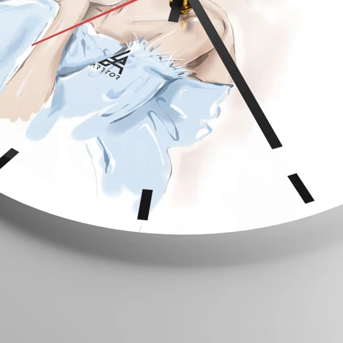 Wall clock - Clock on glass - Dreamy in Blue - 30x30 cm