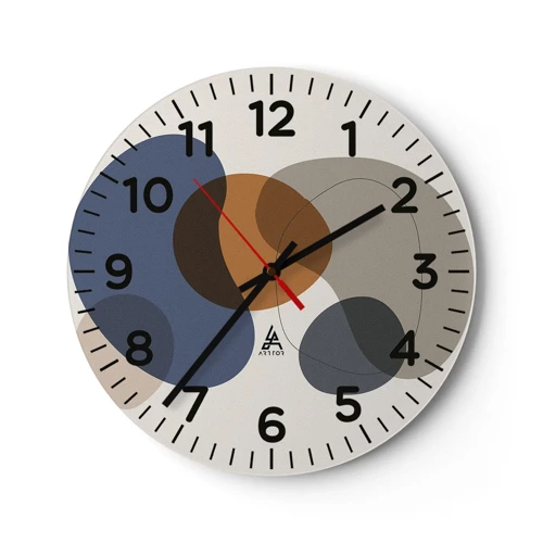 Wall clock - Clock on glass - Drops of Colours - 40x40 cm