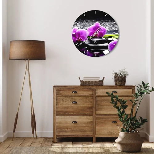 Wall clock - Clock on glass - Drowning in Peace and Quiet - 30x30 cm