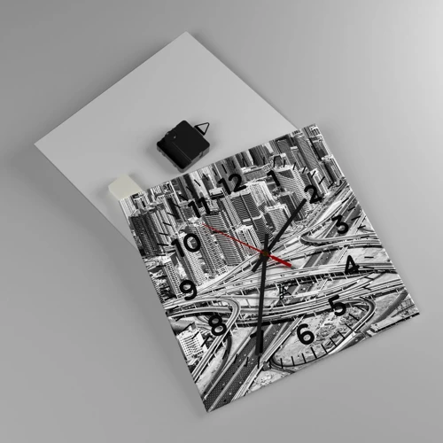 Wall clock - Clock on glass - Dubai - Impossible City - 30x30 cm