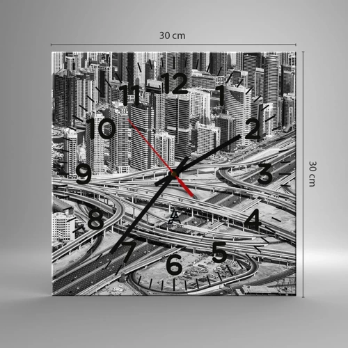 Wall clock - Clock on glass - Dubai - Impossible City - 30x30 cm