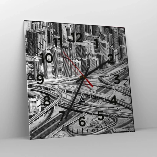 Wall clock - Clock on glass - Dubai - Impossible City - 30x30 cm