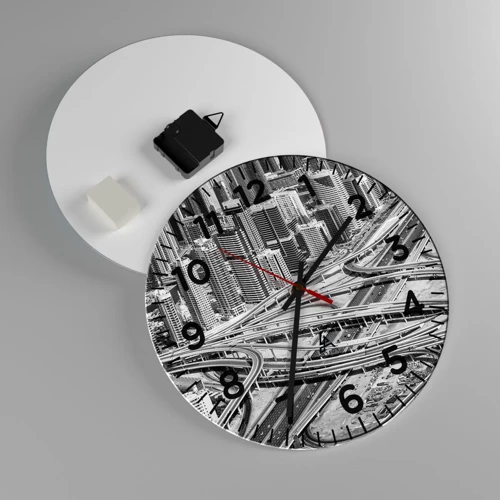 Wall clock - Clock on glass - Dubai - Impossible City - 30x30 cm