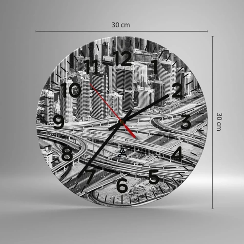 Wall clock - Clock on glass - Dubai - Impossible City - 30x30 cm