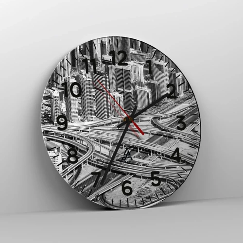 Wall clock - Clock on glass - Dubai - Impossible City - 30x30 cm