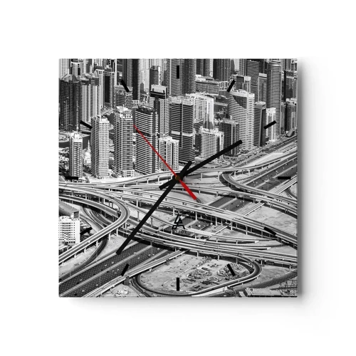 Wall clock - Clock on glass - Dubai - Impossible City - 30x30 cm