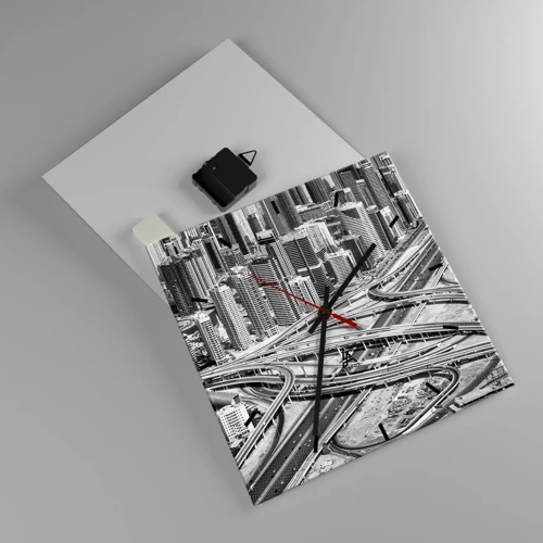 Wall clock - Clock on glass - Dubai - Impossible City - 30x30 cm