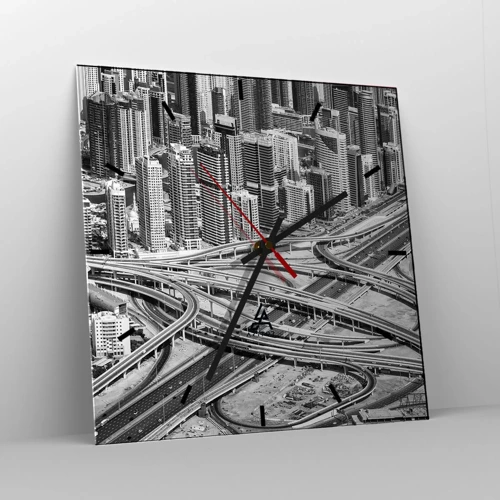 Wall clock - Clock on glass - Dubai - Impossible City - 30x30 cm