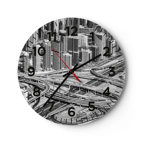 Wall clock - Clock on glass - Dubai - Impossible City - 40x40 cm