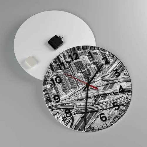 Wall clock - Clock on glass - Dubai - Impossible City - 40x40 cm