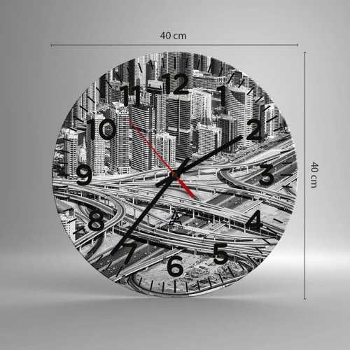 Wall clock - Clock on glass - Dubai - Impossible City - 40x40 cm