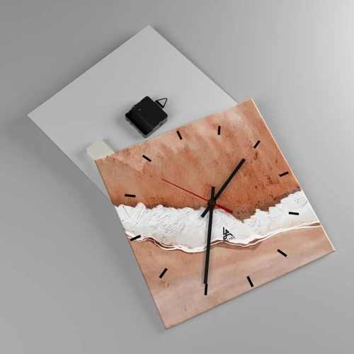 Wall clock - Clock on glass - Earth Colours - 30x30 cm