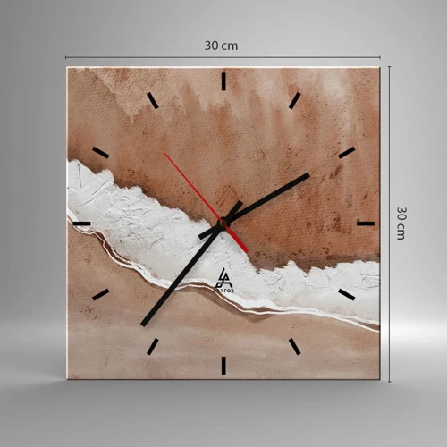 Wall clock - Clock on glass - Earth Colours - 30x30 cm