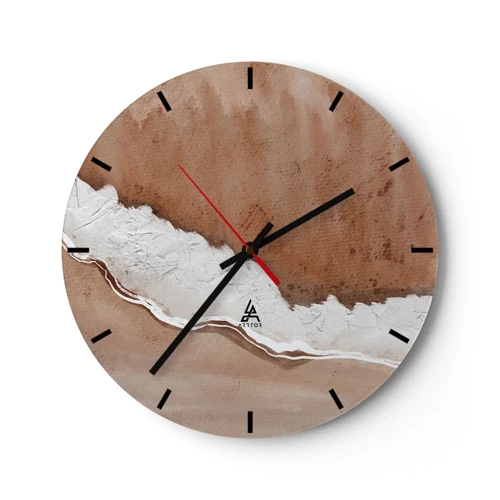 Wall clock - Clock on glass - Earth Colours - 30x30 cm