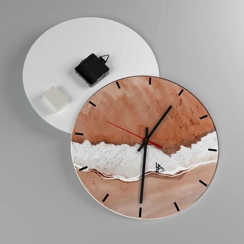 Wall clock - Clock on glass - Earth Colours - 30x30 cm