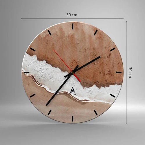 Wall clock - Clock on glass - Earth Colours - 30x30 cm