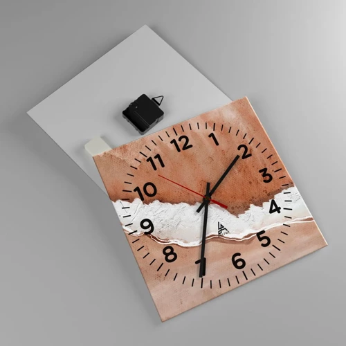 Wall clock - Clock on glass - Earth Colours - 30x30 cm