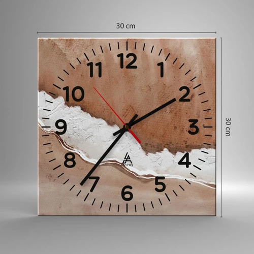 Wall clock - Clock on glass - Earth Colours - 30x30 cm