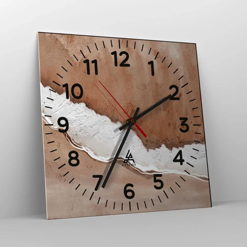 Wall clock - Clock on glass - Earth Colours - 30x30 cm