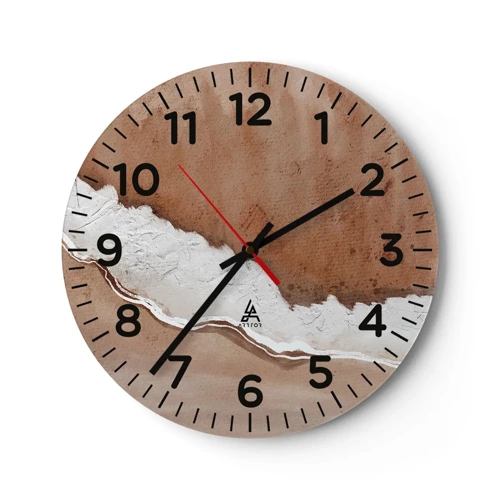 Wall clock - Clock on glass - Earth Colours - 30x30 cm