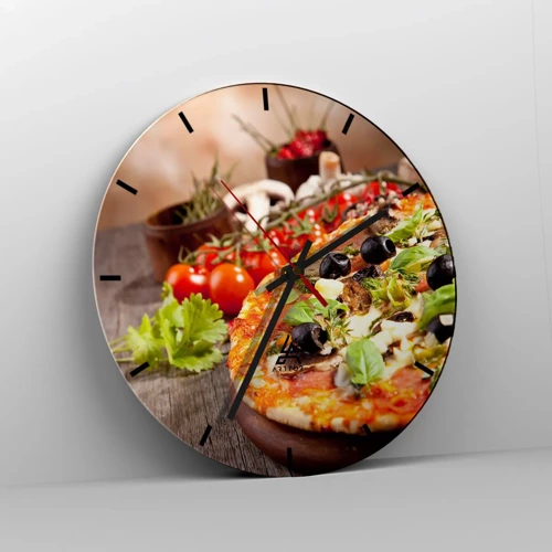 Wall clock - Clock on glass - Earthly Ingredients - 40x40 cm