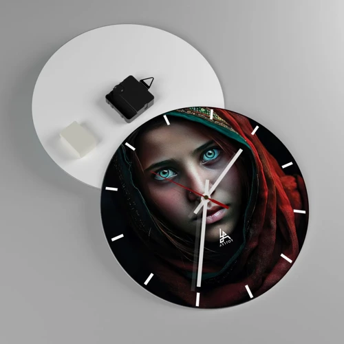 Wall clock - Clock on glass - Eastern Princess - 30x30 cm