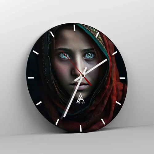 Wall clock - Clock on glass - Eastern Princess - 30x30 cm