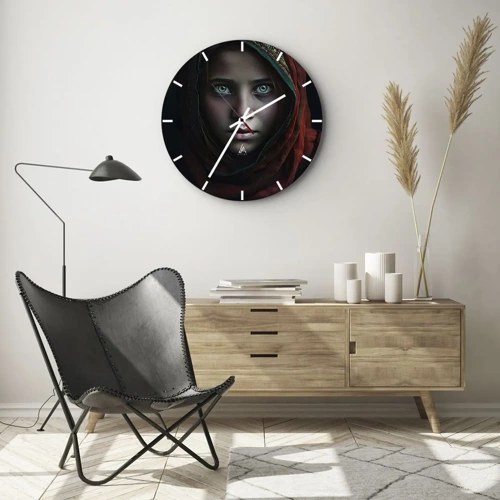 Wall clock - Clock on glass - Eastern Princess - 30x30 cm