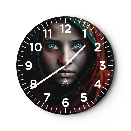 Wall clock - Clock on glass - Eastern Princess - 30x30 cm