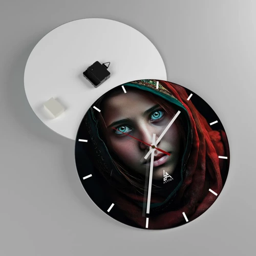 Wall clock - Clock on glass - Eastern Princess - 40x40 cm