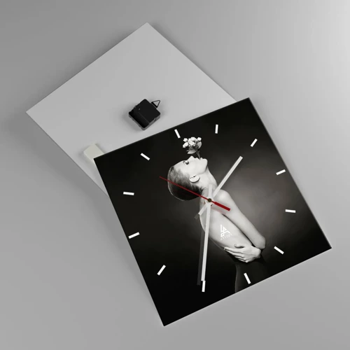 Wall clock - Clock on glass - Eccentric Elegance - 40x40 cm