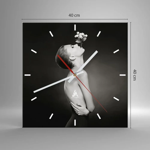 Wall clock - Clock on glass - Eccentric Elegance - 40x40 cm