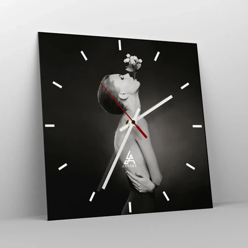 Wall clock - Clock on glass - Eccentric Elegance - 40x40 cm