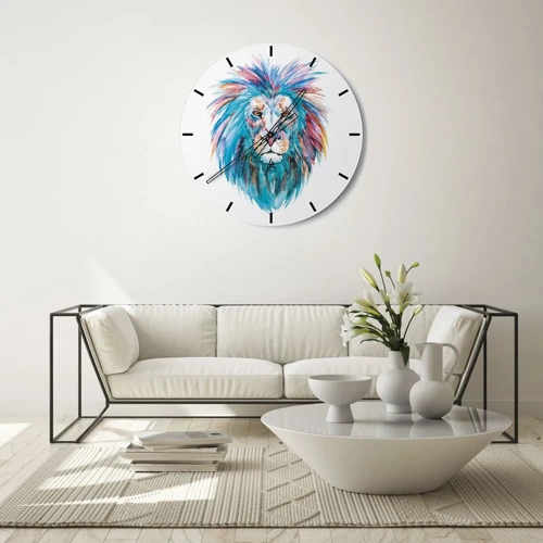 Wall clock - Clock on glass - Electrifying Aura - 30x30 cm