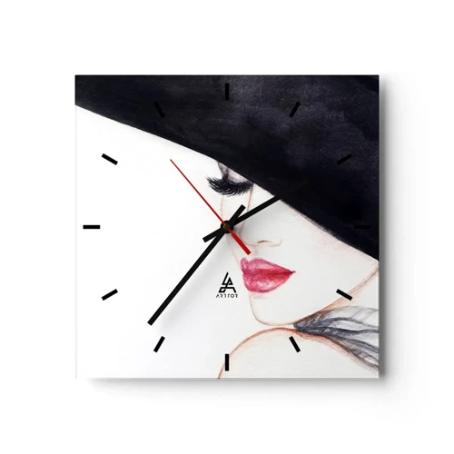 Wall clock - Clock on glass - Elegance and Sensuality - 30x30 cm